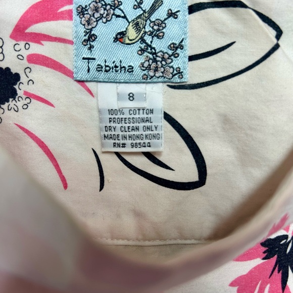 Vintage Tabitha Anthropologie Floral Embroidered Black and Pink Women's Skirt - Picture 5 of 6